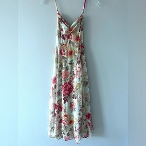 H&M Floral Tie Back Midi Dress